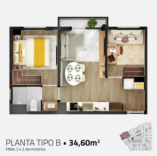 Apartamento com 1 quarto à venda, 24m2 em Vila Prudente, São Paulo - SP - imagem 3 Foto 3 de Apartamento com 1 quarto à venda, 24m2 em Vila Prudente, São Paulo - SP