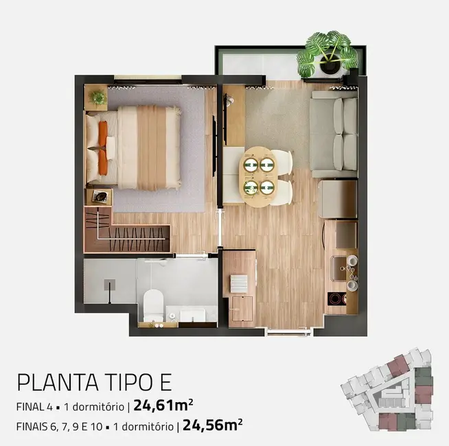 Apartamento com 1 quarto à venda, 24m2 em Vila Prudente, São Paulo - SP - imagem 5 Foto 5 de Apartamento com 1 quarto à venda, 24m2 em Vila Prudente, São Paulo - SP
