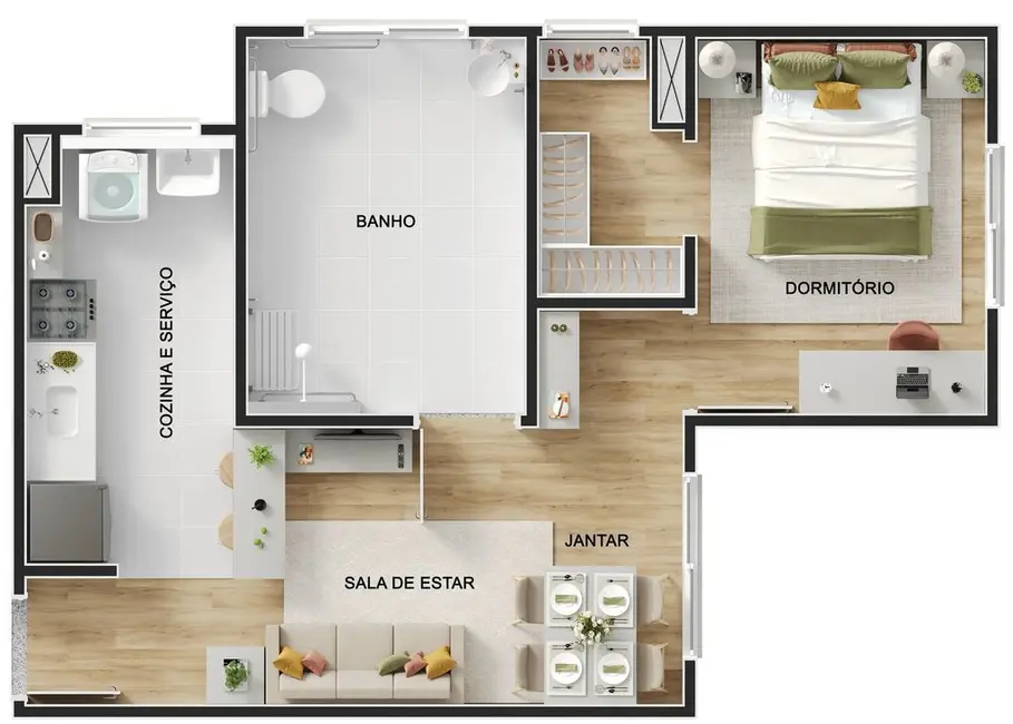 Foto 8 de Apartamento com 1 quarto à venda, 42m2 em Chácara São Domingos, Campinas - SP