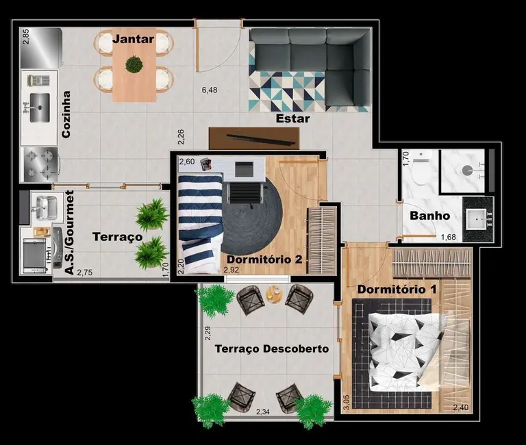 Apartamento com 2 quartos à venda, 75m2 em Vila Ré, São Paulo - SP - imagem 3 Foto 3 de Apartamento com 2 quartos à venda, 75m2 em Vila Ré, São Paulo - SP