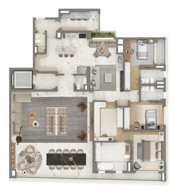 Foto 4 de Apartamento com 4 quartos à venda, 251m2 em Brooklin Novo, São Paulo - SP