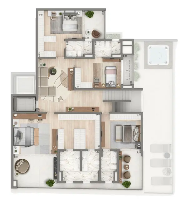 Foto 5 de Apartamento com 4 quartos à venda, 251m2 em Brooklin Novo, São Paulo - SP