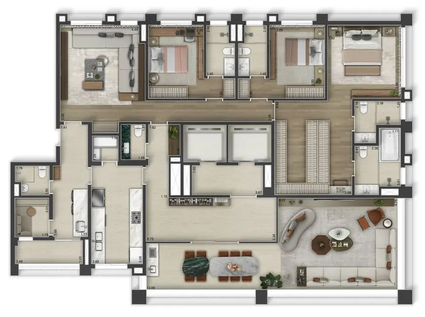 Foto 8 de Apartamento com 4 quartos à venda, 263m2 em Pinheiros, São Paulo - SP