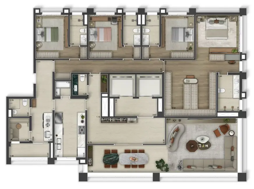 Foto 9 de Apartamento com 4 quartos à venda, 263m2 em Pinheiros, São Paulo - SP