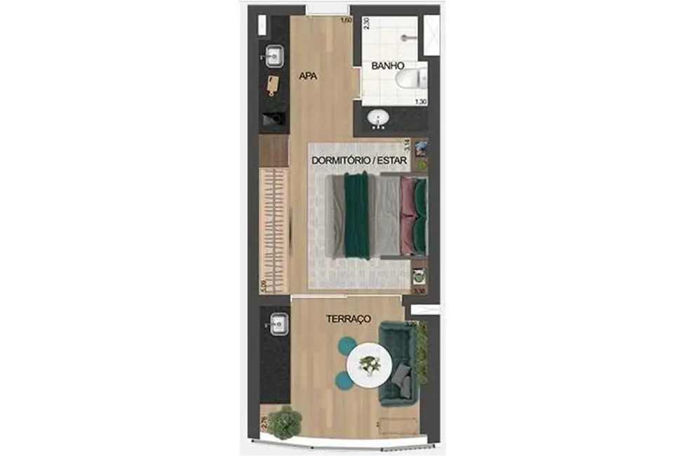 Kitnet com 1 quarto à venda, 29m2 em Jardim das Acácias, São Paulo - SP - imagem 3 Foto 3 de Kitnet com 1 quarto à venda, 29m2 em Jardim das Acácias, São Paulo - SP