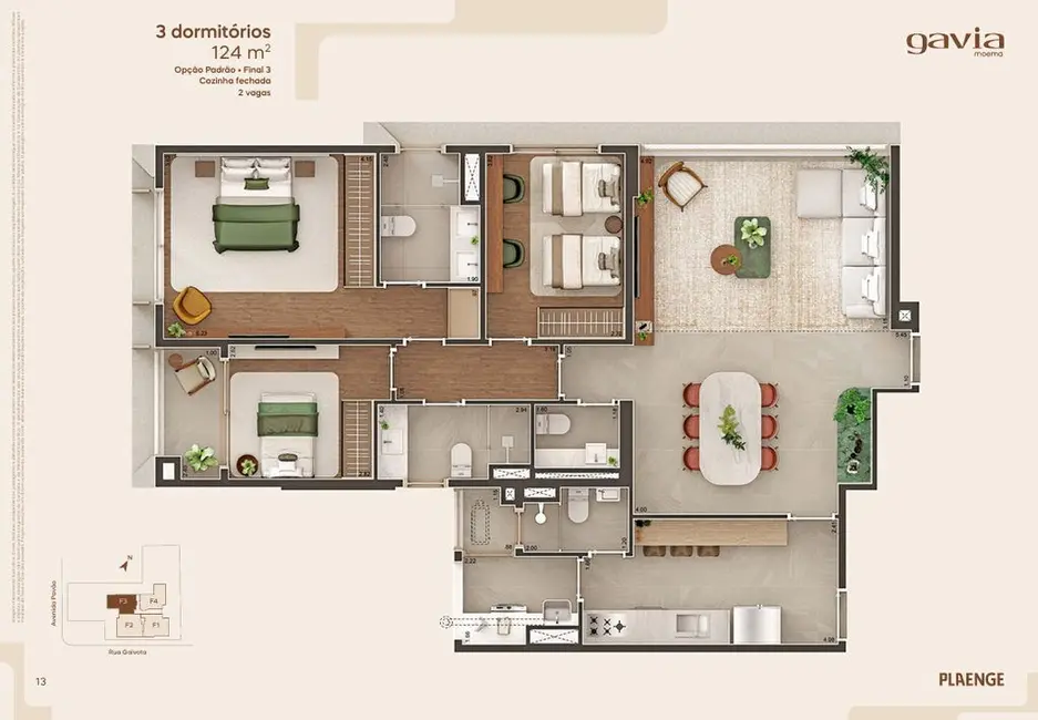 Foto 2 de Apartamento com 3 quartos à venda, 124m2 em Moema, São Paulo - SP