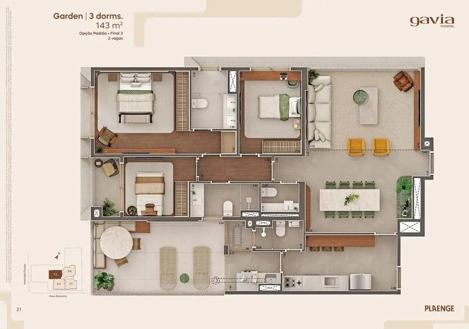 Foto 8 de Apartamento com 3 quartos à venda, 124m2 em Moema, São Paulo - SP