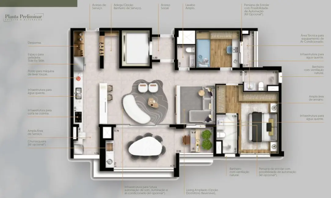 Apartamento com 2 quartos à venda, 82m2 em Chácara Santo Antônio (Zona Sul), São Paulo - SP - imagem 5 Foto 5 de Apartamento com 2 quartos à venda, 82m2 em Chácara Santo Antônio (Zona Sul), São Paulo - SP