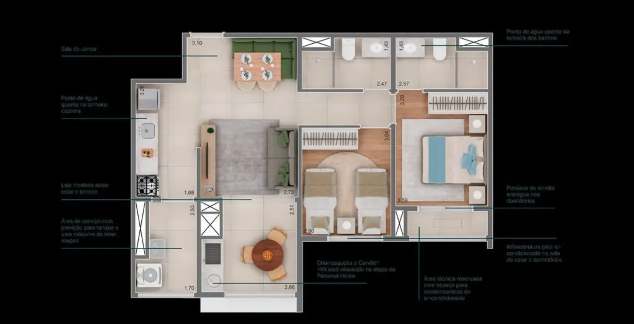 Apartamento com 1 quarto à venda, 38m2 em Campo Belo, São Paulo - SP - imagem 5 Foto 5 de Apartamento com 1 quarto à venda, 38m2 em Campo Belo, São Paulo - SP