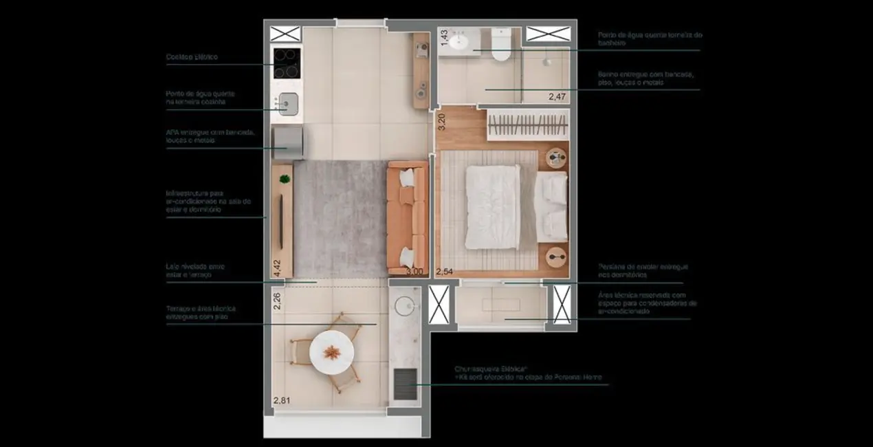 Apartamento com 1 quarto à venda, 38m2 em Campo Belo, São Paulo - SP - imagem 4 Foto 4 de Apartamento com 1 quarto à venda, 38m2 em Campo Belo, São Paulo - SP