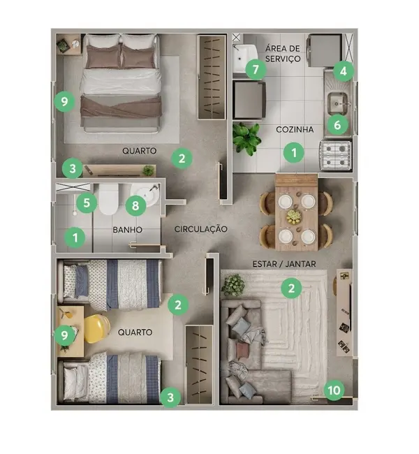 Foto 4 de Apartamento com 2 quartos à venda, 40m2 em Mandi, Itaquaquecetuba - SP