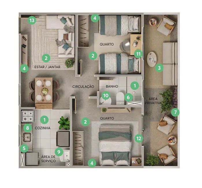 Foto 6 de Apartamento com 2 quartos à venda, 40m2 em Mandi, Itaquaquecetuba - SP