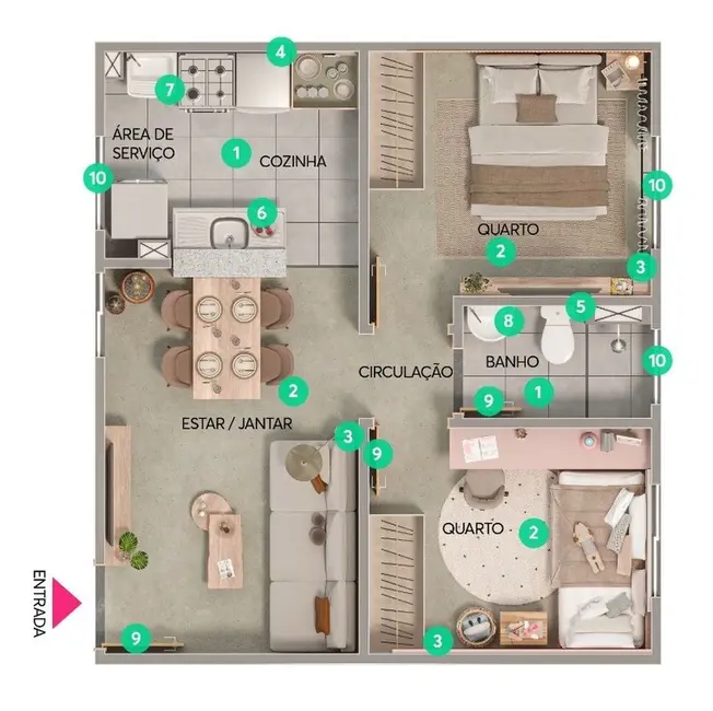 Foto 4 de Apartamento com 2 quartos à venda, 39m2 em Jardim Santa Inês, Suzano - SP