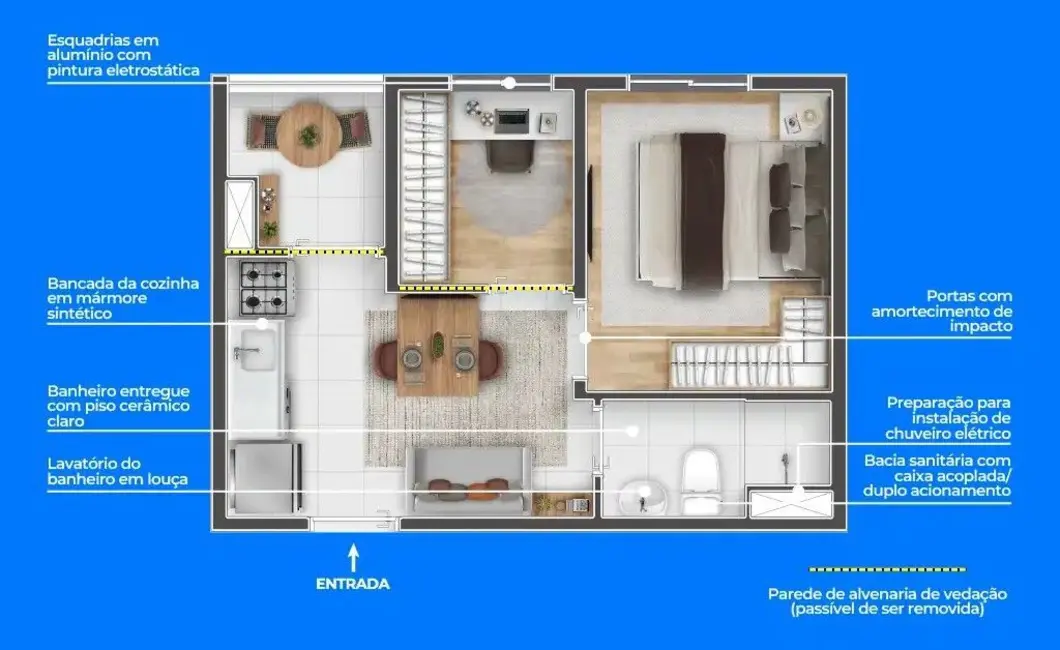 Apartamento com 1 quarto à venda, 26m2 em Vila Perus, São Paulo - SP - imagem 2 Foto 2 de Apartamento com 1 quarto à venda, 26m2 em Vila Perus, São Paulo - SP