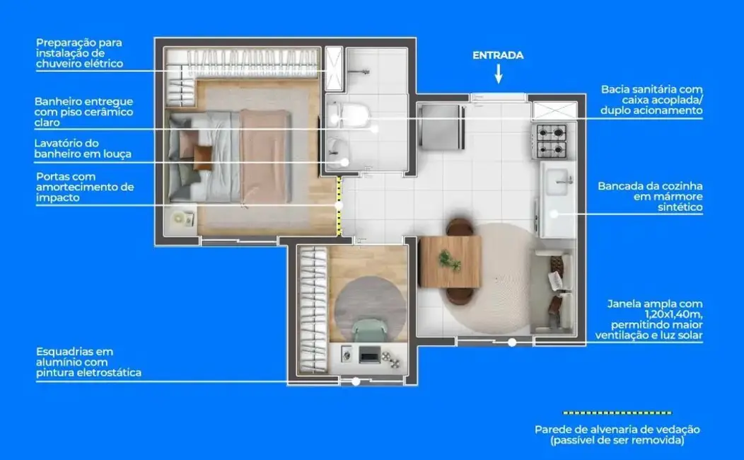 Apartamento com 1 quarto à venda, 26m2 em Vila Perus, São Paulo - SP - imagem 3 Foto 3 de Apartamento com 1 quarto à venda, 26m2 em Vila Perus, São Paulo - SP