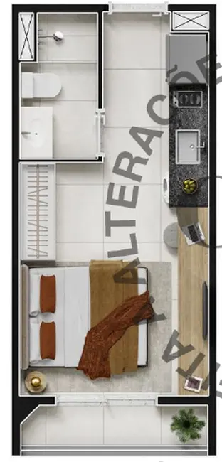 Kitnet com 1 quarto à venda, 24m2 em Indianópolis, São Paulo - SP - imagem 5 Foto 5 de Kitnet com 1 quarto à venda, 24m2 em Indianópolis, São Paulo - SP