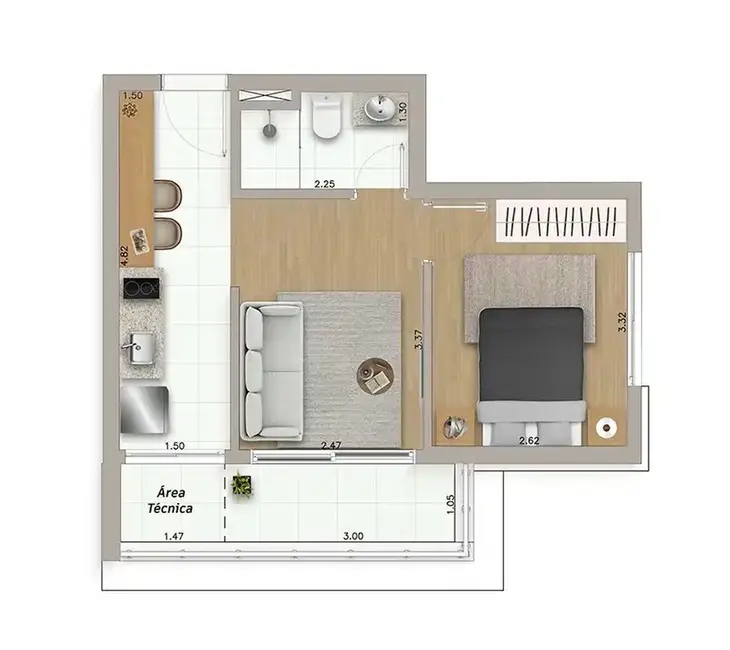 Foto 7 de Apartamento com 1 quarto à venda, 36m2 em Sumaré, São Paulo - SP