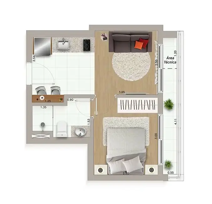 Foto 8 de Apartamento com 1 quarto à venda, 36m2 em Sumaré, São Paulo - SP