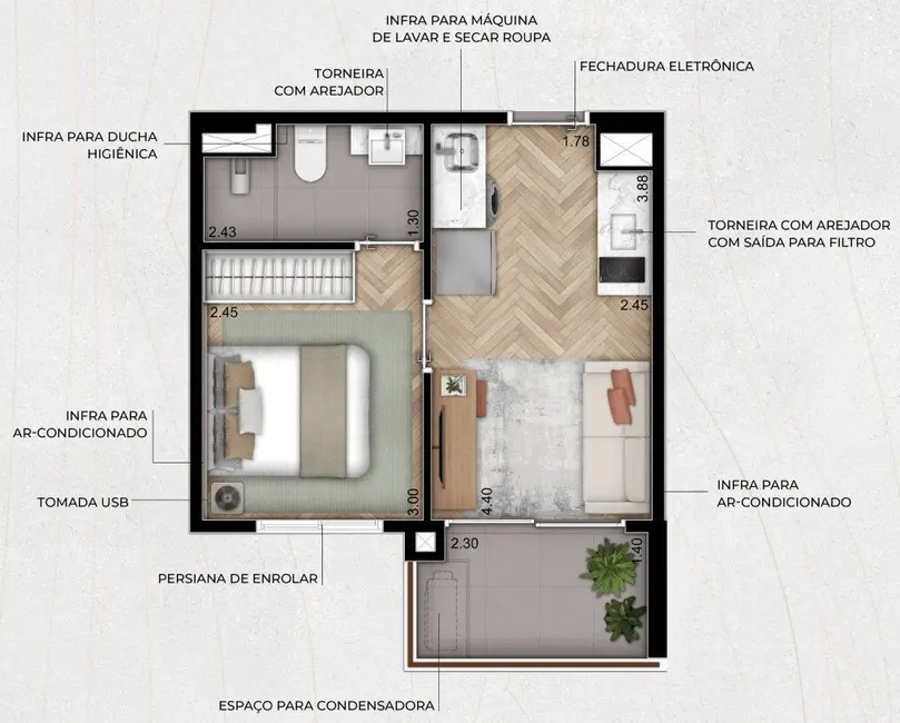 Apartamento com 1 quarto à venda, 28m2 em Bela Vista, São Paulo - SP - imagem 4 Foto 4 de Apartamento com 1 quarto à venda, 28m2 em Bela Vista, São Paulo - SP