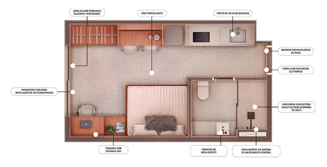Kitnet com 1 quarto à venda, 22m2 em Brooklin Novo, São Paulo - SP - imagem 2 Foto 2 de Kitnet com 1 quarto à venda, 22m2 em Brooklin Novo, São Paulo - SP