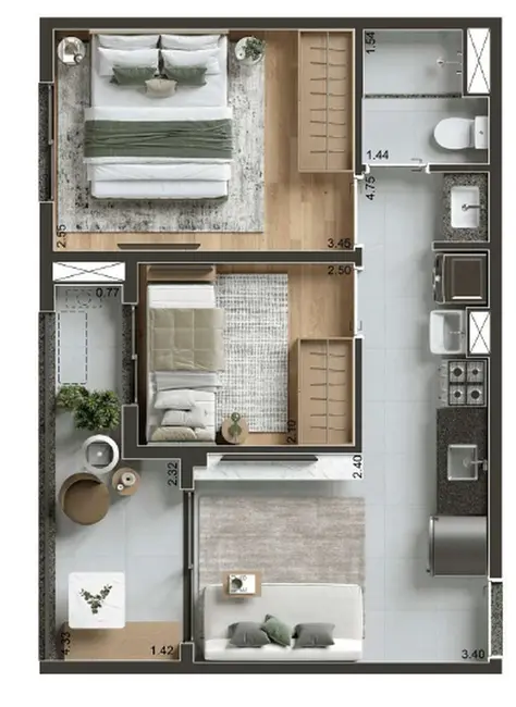 Apartamento com 1 quarto à venda, 29m2 em Chácara Santo Antônio (Zona Sul), São Paulo - SP - imagem 4 Foto 4 de Apartamento com 1 quarto à venda, 29m2 em Chácara Santo Antônio (Zona Sul), São Paulo - SP