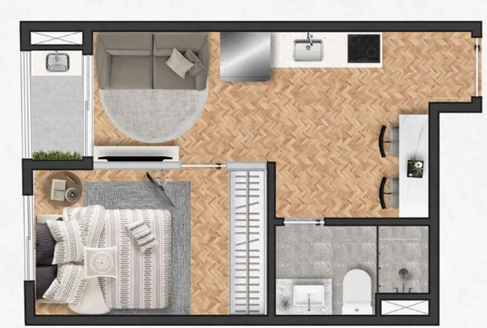 Apartamento com 2 quartos à venda, 41m2 em Bela Vista, São Paulo - SP - imagem 2 Foto 2 de Apartamento com 2 quartos à venda, 41m2 em Bela Vista, São Paulo - SP