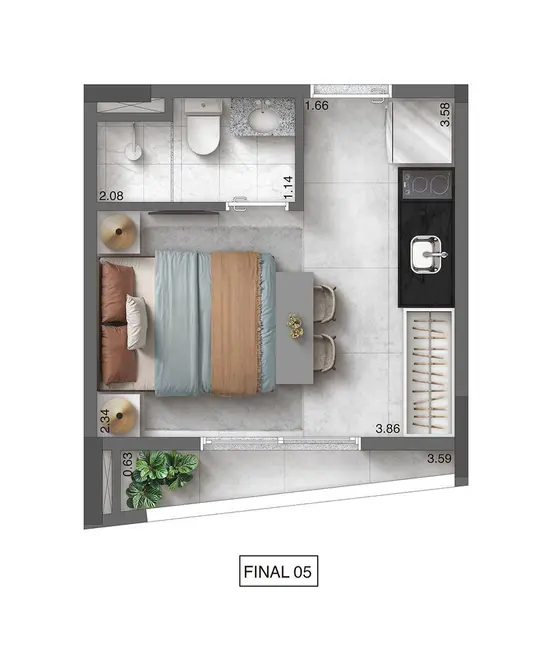 Foto 3 de Kitnet com 1 quarto à venda, 17m2 em Sumaré, São Paulo - SP