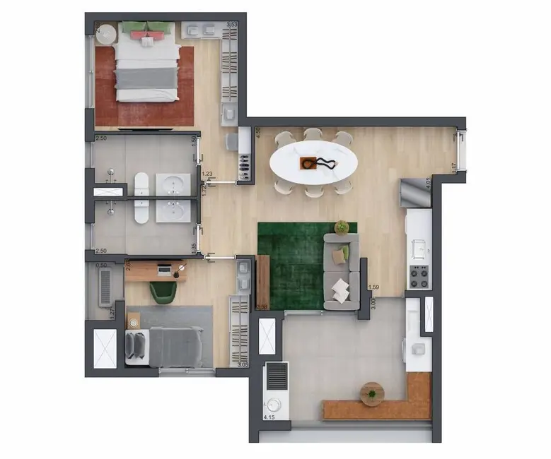 Apartamento com 2 quartos à venda, 109m2 em Brooklin Paulista, São Paulo - SP - imagem 8 Foto 8 de Apartamento com 2 quartos à venda, 109m2 em Brooklin Paulista, São Paulo - SP