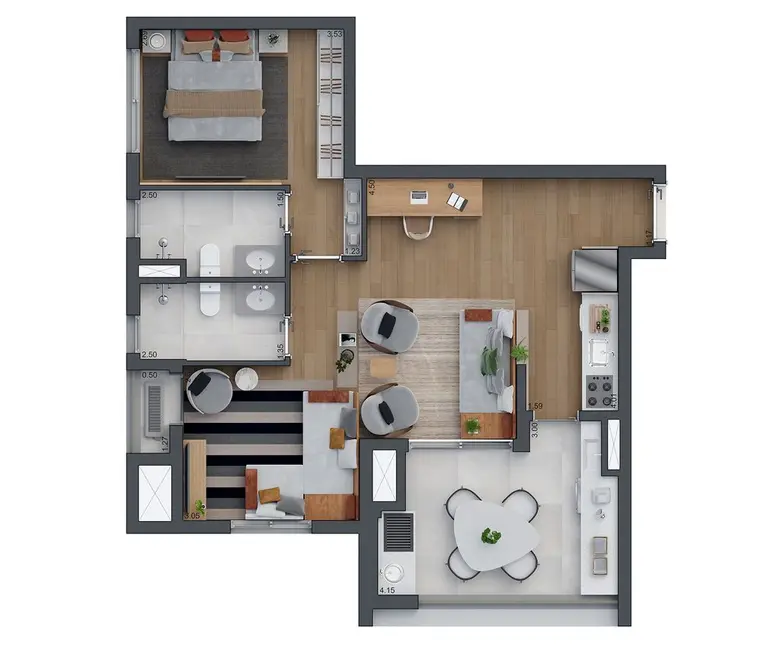 Apartamento com 2 quartos à venda, 109m2 em Brooklin Paulista, São Paulo - SP - imagem 3 Foto 3 de Apartamento com 2 quartos à venda, 109m2 em Brooklin Paulista, São Paulo - SP