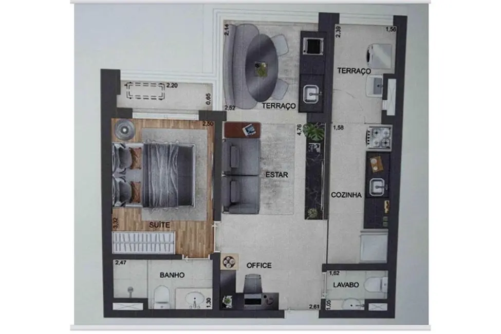 Apartamento com 1 quarto à venda, 51m2 em Vila Mariana, São Paulo - SP - imagem 3 Foto 3 de Apartamento com 1 quarto à venda, 51m2 em Vila Mariana, São Paulo - SP