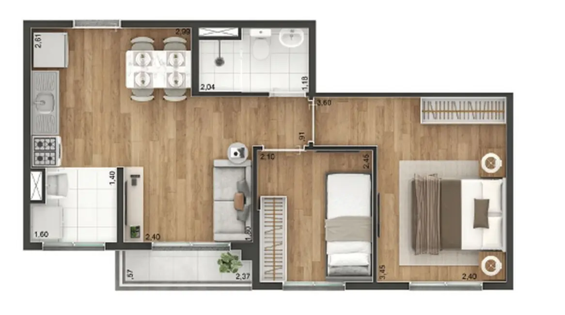 Foto 4 de Apartamento com 2 quartos à venda, 39m2 em Jardim Aricanduva, São Paulo - SP