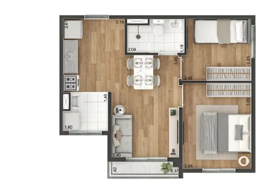 Foto 3 de Apartamento com 2 quartos à venda, 39m2 em Jardim Aricanduva, São Paulo - SP