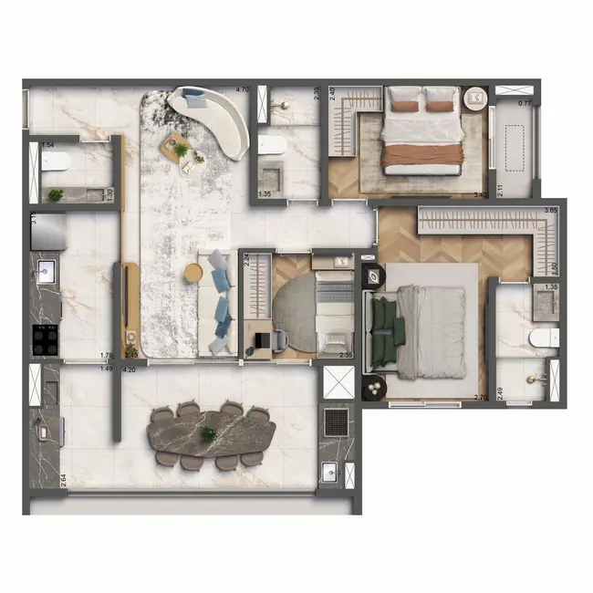 Apartamento com 3 quartos à venda, 149m2 em Vila Mascote, São Paulo - SP - imagem 8 Foto 8 de Apartamento com 3 quartos à venda, 149m2 em Vila Mascote, São Paulo - SP