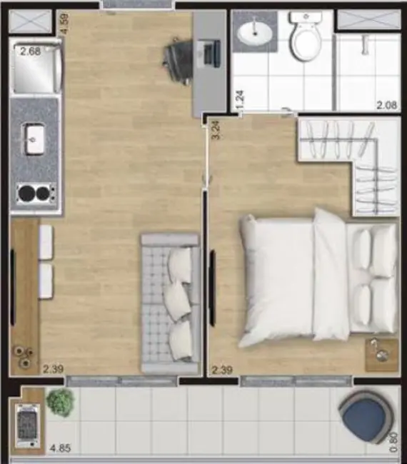 Foto 2 de Kitnet com 1 quarto à venda, 44m2 em Pinheiros, São Paulo - SP