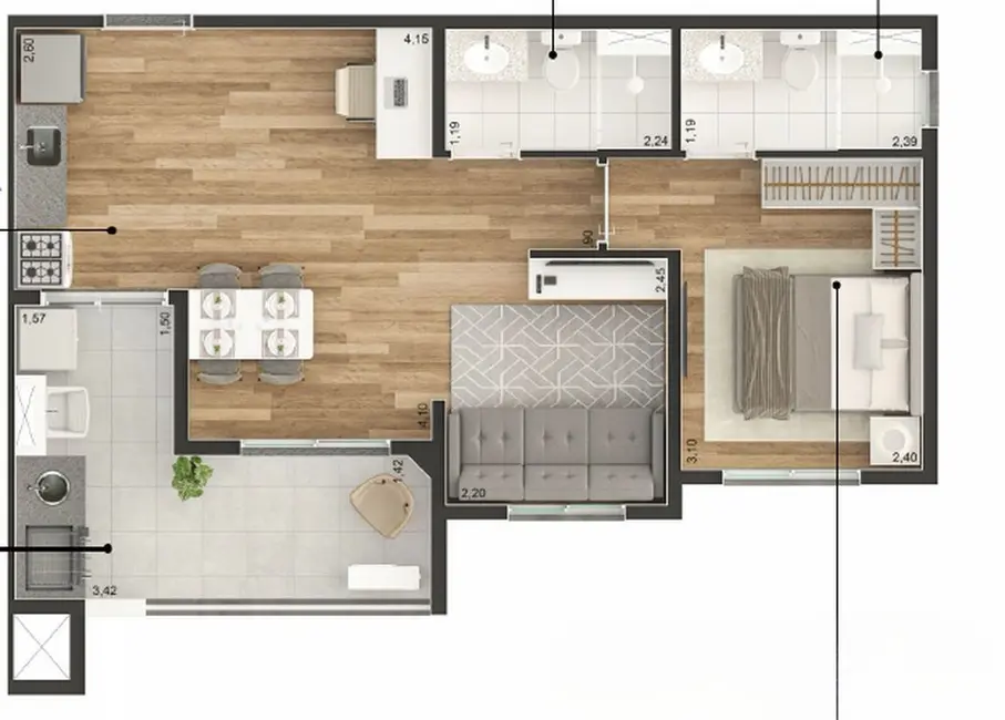 Apartamento com 2 quartos à venda, 37m2 em Freguesia do Ó, São Paulo - SP - imagem 6 Foto 6 de Apartamento com 2 quartos à venda, 37m2 em Freguesia do Ó, São Paulo - SP