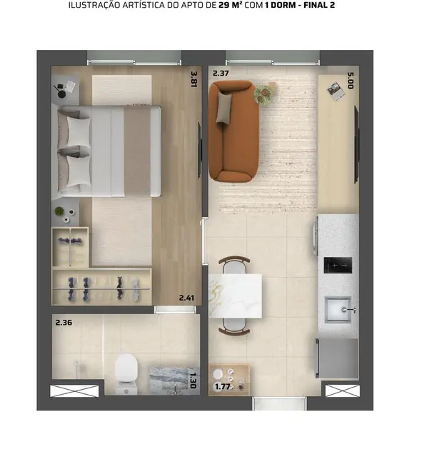 Apartamento com 1 quarto à venda, 29m2 em Vila Mariana, São Paulo - SP - imagem 3 Foto 3 de Apartamento com 1 quarto à venda, 29m2 em Vila Mariana, São Paulo - SP