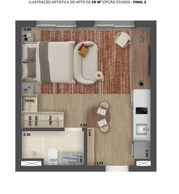 Apartamento com 1 quarto à venda, 29m2 em Vila Mariana, São Paulo - SP - imagem 4 Foto 4 de Apartamento com 1 quarto à venda, 29m2 em Vila Mariana, São Paulo - SP