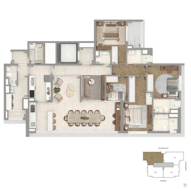 Apartamento com 3 quartos à venda, 136m2 em São Paulo - SP - imagem 3 Foto 3 de Apartamento com 3 quartos à venda, 136m2 em São Paulo - SP