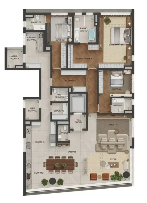 Apartamento com 3 quartos à venda, 200m2 em Alto de Pinheiros, São Paulo - SP - imagem 3 Foto 3 de Apartamento com 3 quartos à venda, 200m2 em Alto de Pinheiros, São Paulo - SP