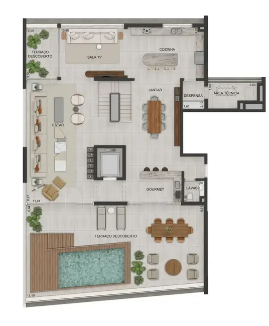 Cobertura com 4 quartos à venda, 396m2 em Alto de Pinheiros, São Paulo - SP - imagem 8 Foto 8 de Cobertura com 4 quartos à venda, 396m2 em Alto de Pinheiros, São Paulo - SP
