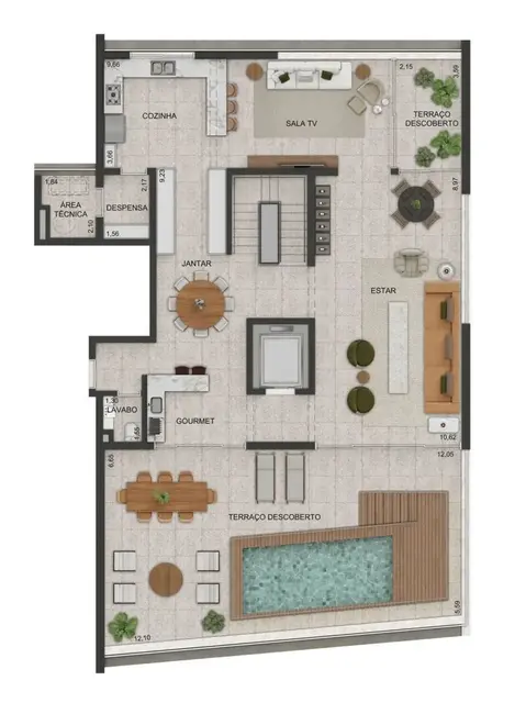 Cobertura com 4 quartos à venda, 396m2 em Alto de Pinheiros, São Paulo - SP - imagem 3 Foto 3 de Cobertura com 4 quartos à venda, 396m2 em Alto de Pinheiros, São Paulo - SP