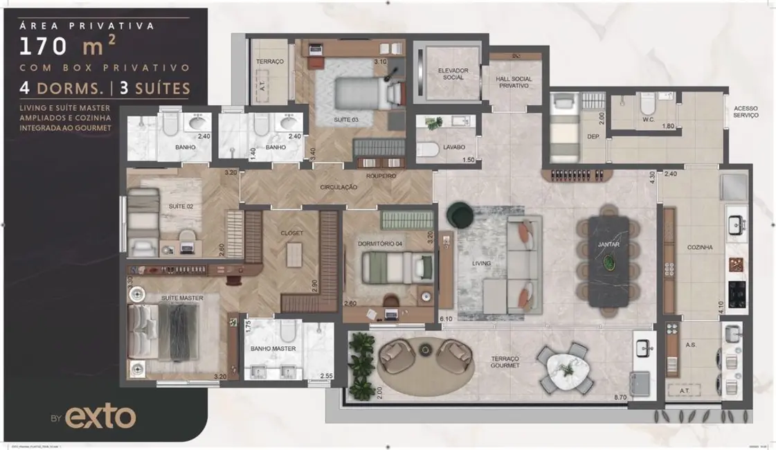 Foto 4 de Apartamento com 3 quartos à venda, 170m2 em Moema, São Paulo - SP