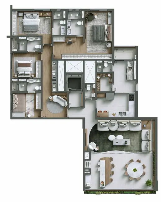 Foto 5 de Apartamento com 4 quartos à venda, 208m2 em Moema, São Paulo - SP