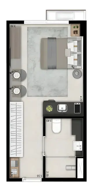 Kitnet com 1 quarto à venda, 24m2 em Bela Vista, São Paulo - SP - imagem 4 Foto 4 de Kitnet com 1 quarto à venda, 24m2 em Bela Vista, São Paulo - SP