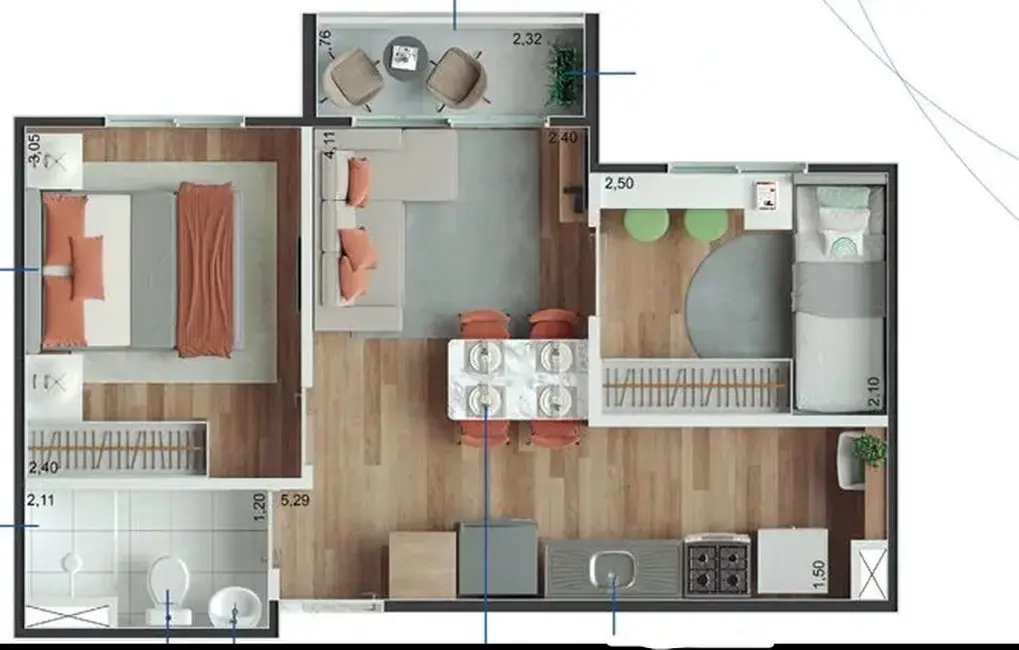 Foto 3 de Apartamento com 2 quartos à venda, 34m2 em Vila Campo Grande, São Paulo - SP