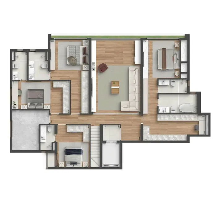 Foto 8 de Apartamento com 4 quartos à venda, 164m2 em Mirandópolis, São Paulo - SP