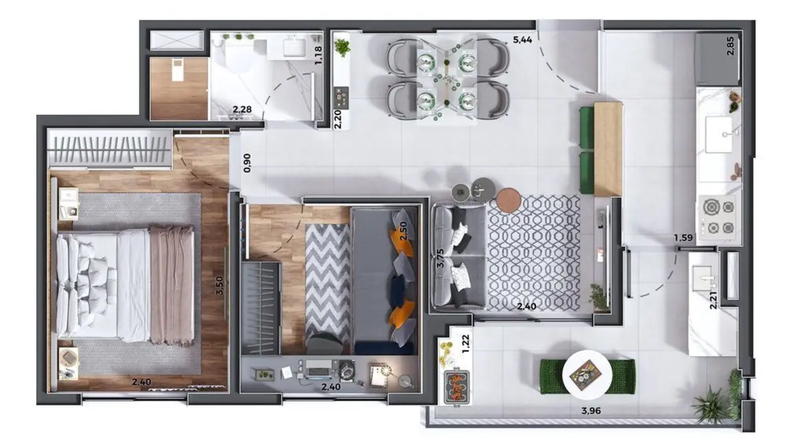 Foto 3 de Apartamento com 2 quartos à venda, 48m2 em Vila do Encontro, São Paulo - SP
