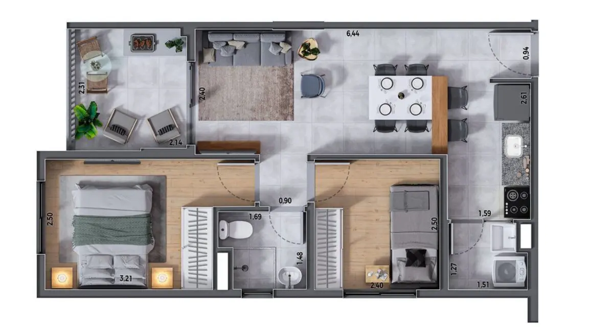 Foto 2 de Apartamento com 2 quartos à venda, 48m2 em Vila do Encontro, São Paulo - SP