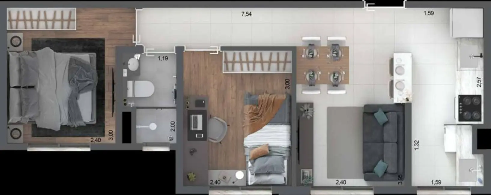 Foto 3 de Apartamento com 2 quartos à venda, 41m2 em Ipiranga, São Paulo - SP