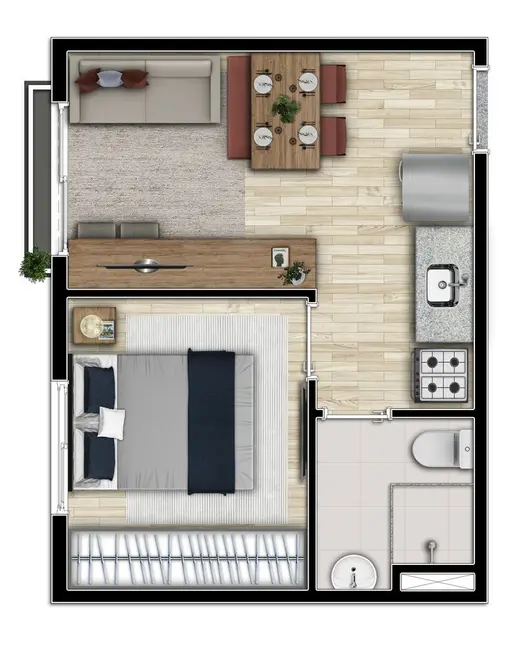 Apartamento com 1 quarto à venda, 25m2 em Barra Funda, São Paulo - SP - imagem 7 Foto 7 de Apartamento com 1 quarto à venda, 25m2 em Barra Funda, São Paulo - SP